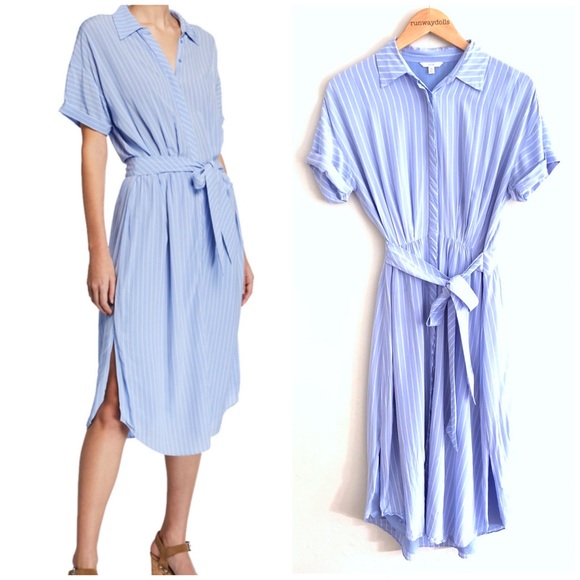 Joie Dresses & Skirts - Joie | Chellie Blue Striped Shirtdress Sz Xs